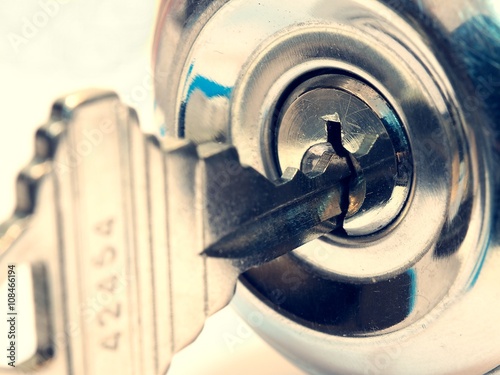 opening a locked door with key