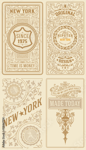 Set of Retro Cards. vector templates. © Roverto