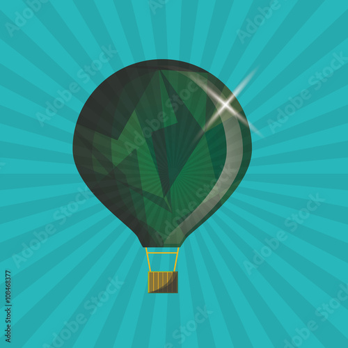 Hot air balloon graphic , vector illustration