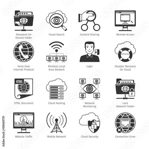 Internet  And Network Black Icons