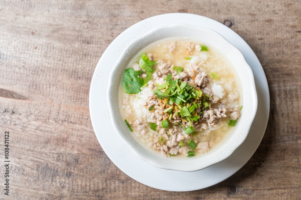 Asian style food eaten with soft boiled rice Asian style food eaten with soft boiled rice