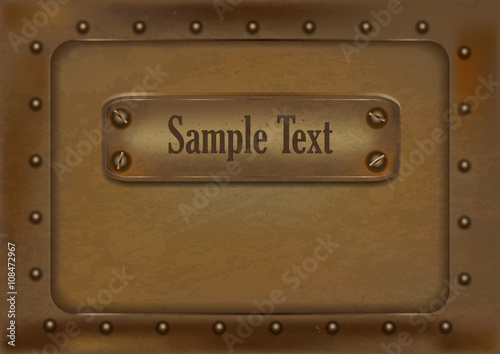 metallic background in the steampunk style.vector illustration