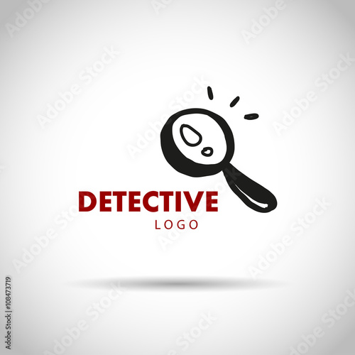 Vector flat simple detective logo.