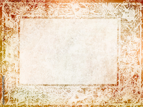 vintage background with Nouveau frame. vector illustration