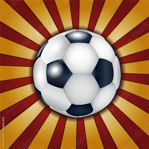 Football ball on metallic background. 