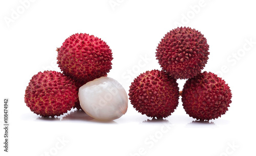 lychees isolated on white