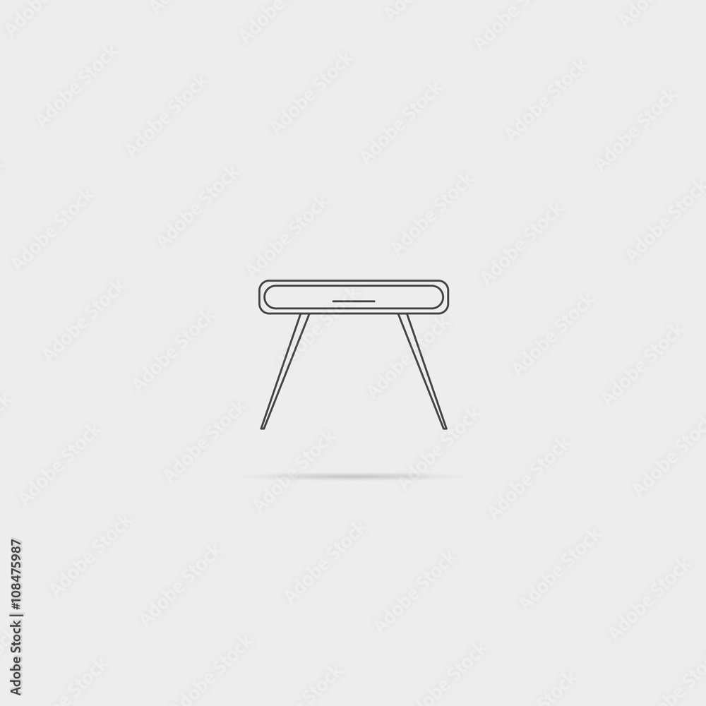 Thin Line Vector Icon – Desk
