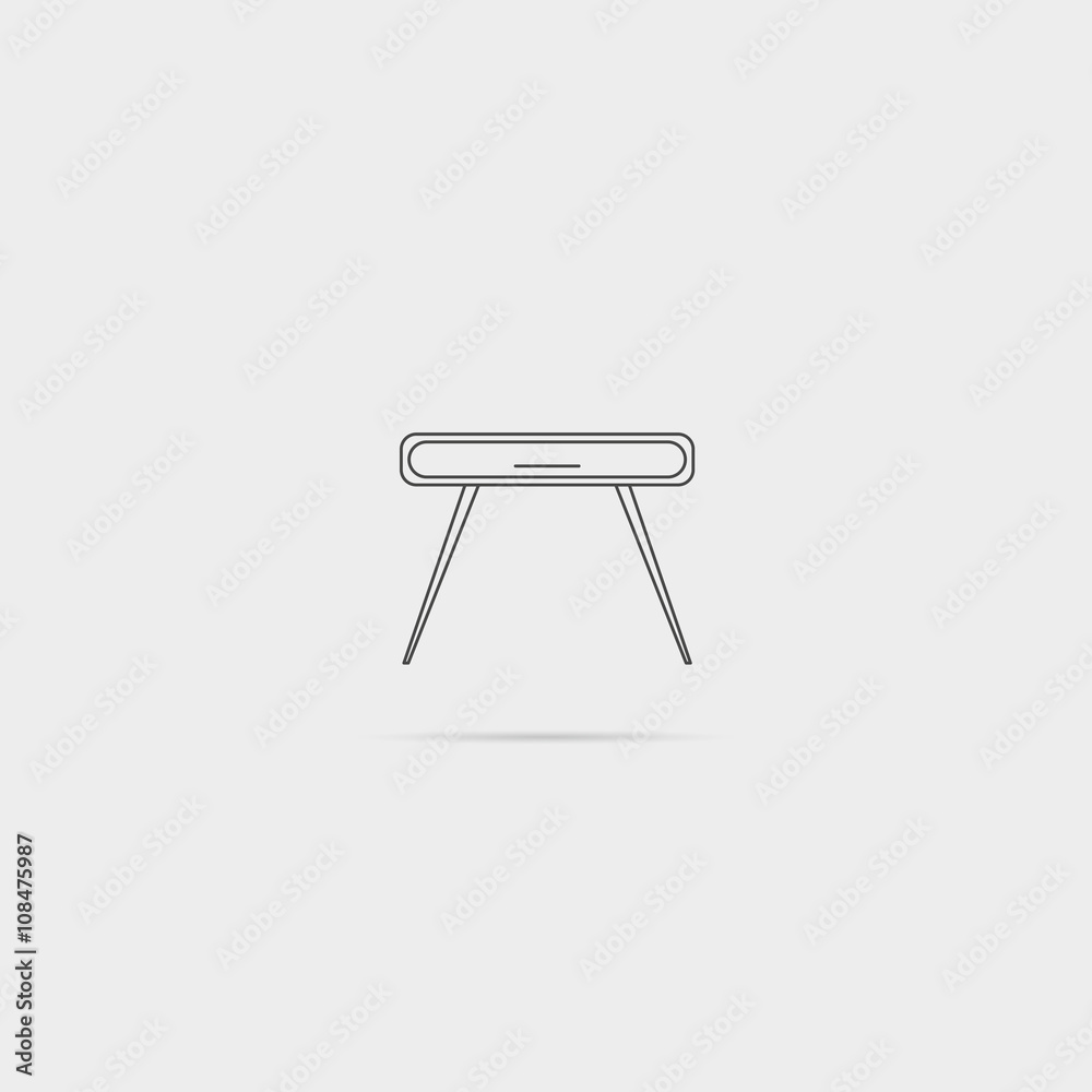 Thin Line Vector Icon – Desk Thin Line Vector Icon – Desk