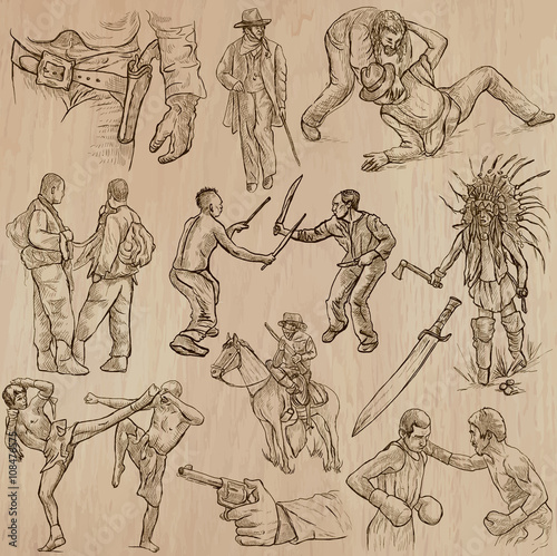 Warriors - an hand drawn vector pack. photo