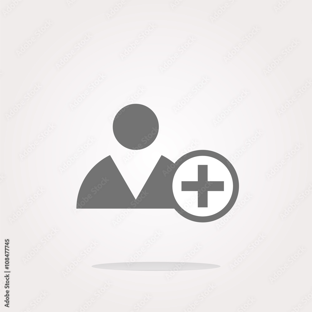 vector add friend button (icon) over white background vector add friend button (icon) over white background