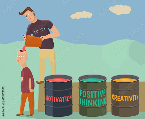 Metaphor about coaching.The concept of personal development.