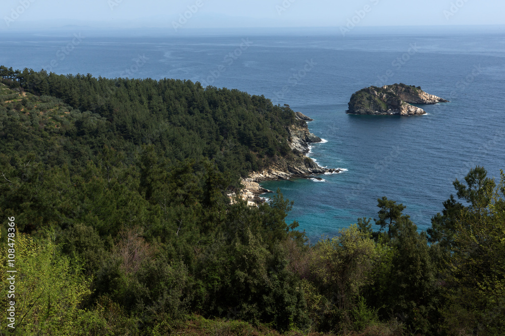 Amazing Panorama to Gramvousa island in Thassos,  East Macedonia and Thrace, Greece