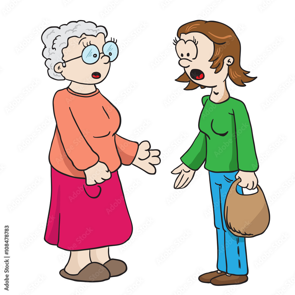 mother and grandmother talking mother and grandmother talking