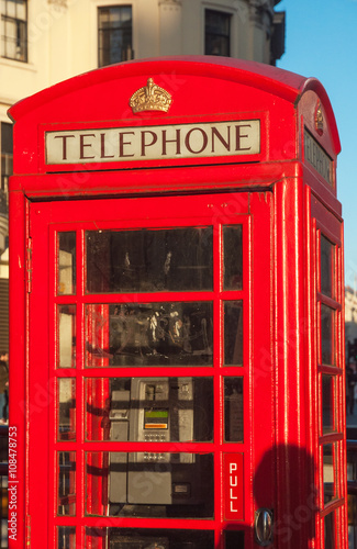 Red telephone box in London