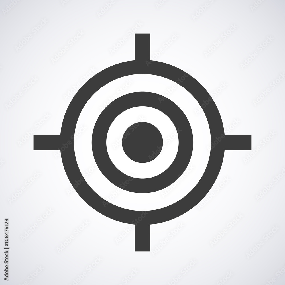 Target icon isolated on a gray background, stylish vector illustration for web design Target icon isolated on a gray background, stylish vector illustration for web design