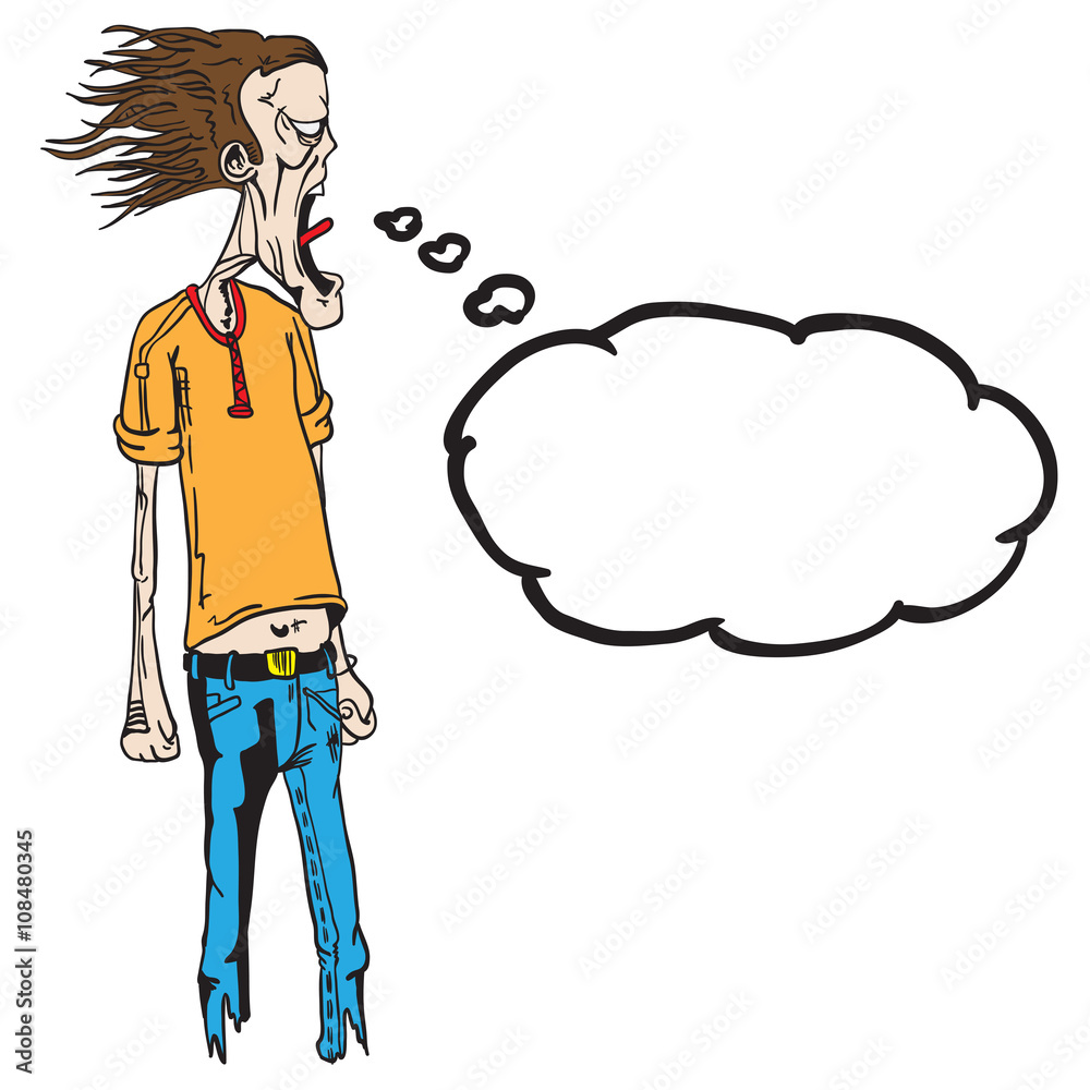 Obraz premium screaming man with thought bubble