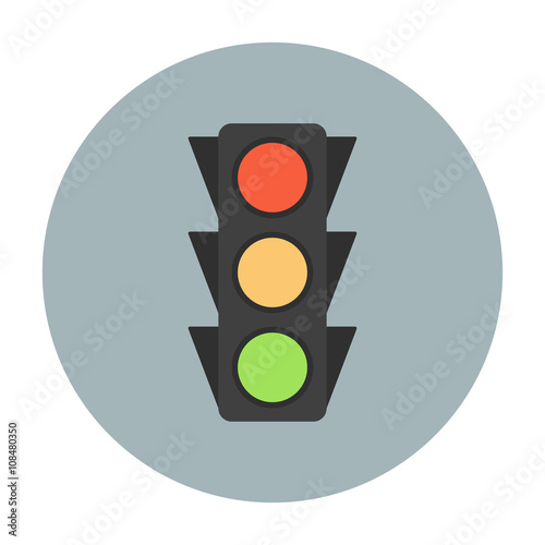 Traffic light icon flat