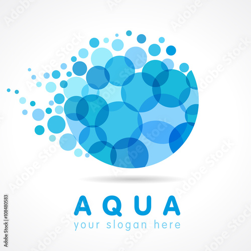 Aqua water drop logo. Mineral natural water vector icon design
