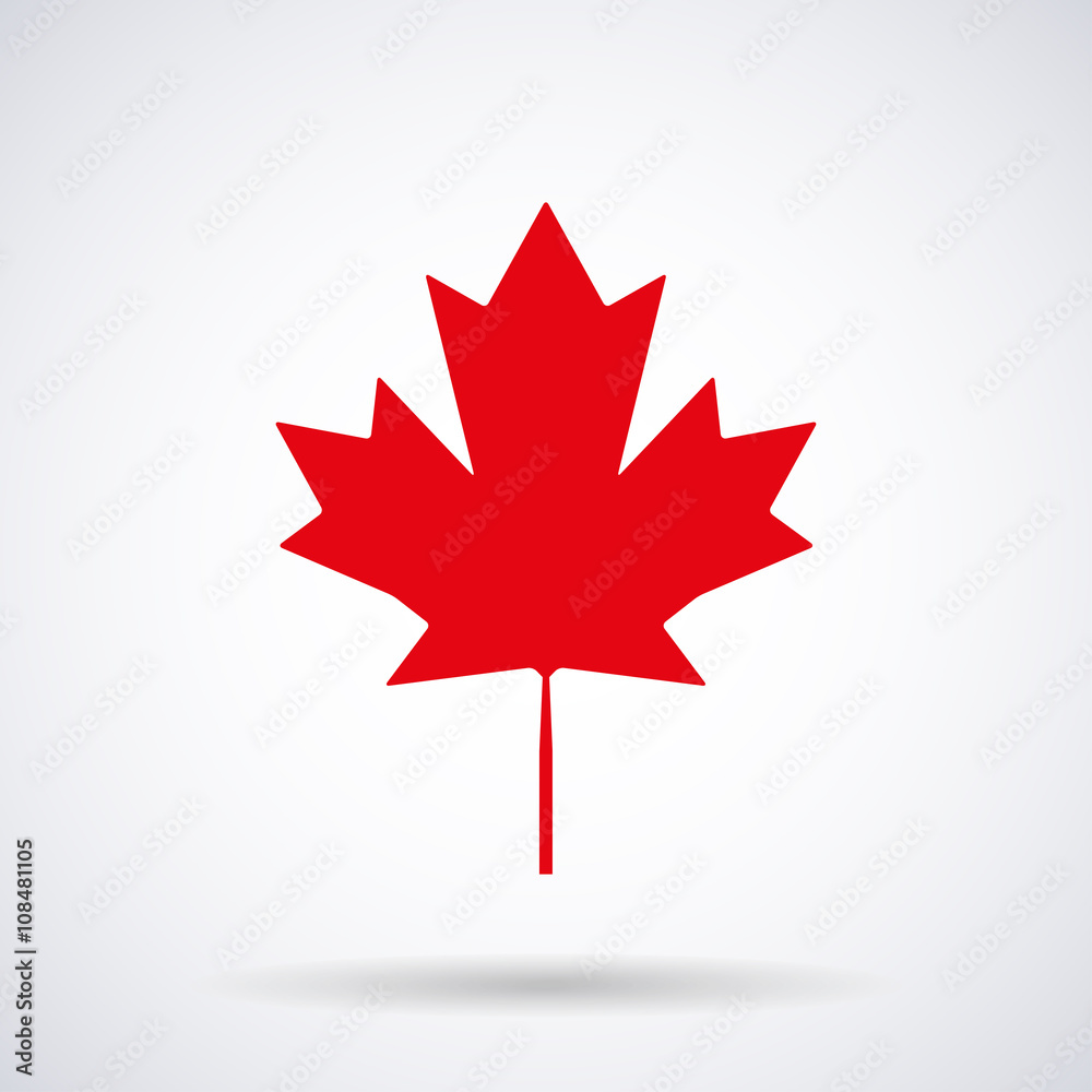 Canadian maple leaf red icon isolated on a white background, stylish vector illustration for web design Canadian maple leaf red icon isolated on a white background, stylish vector illustration for web design