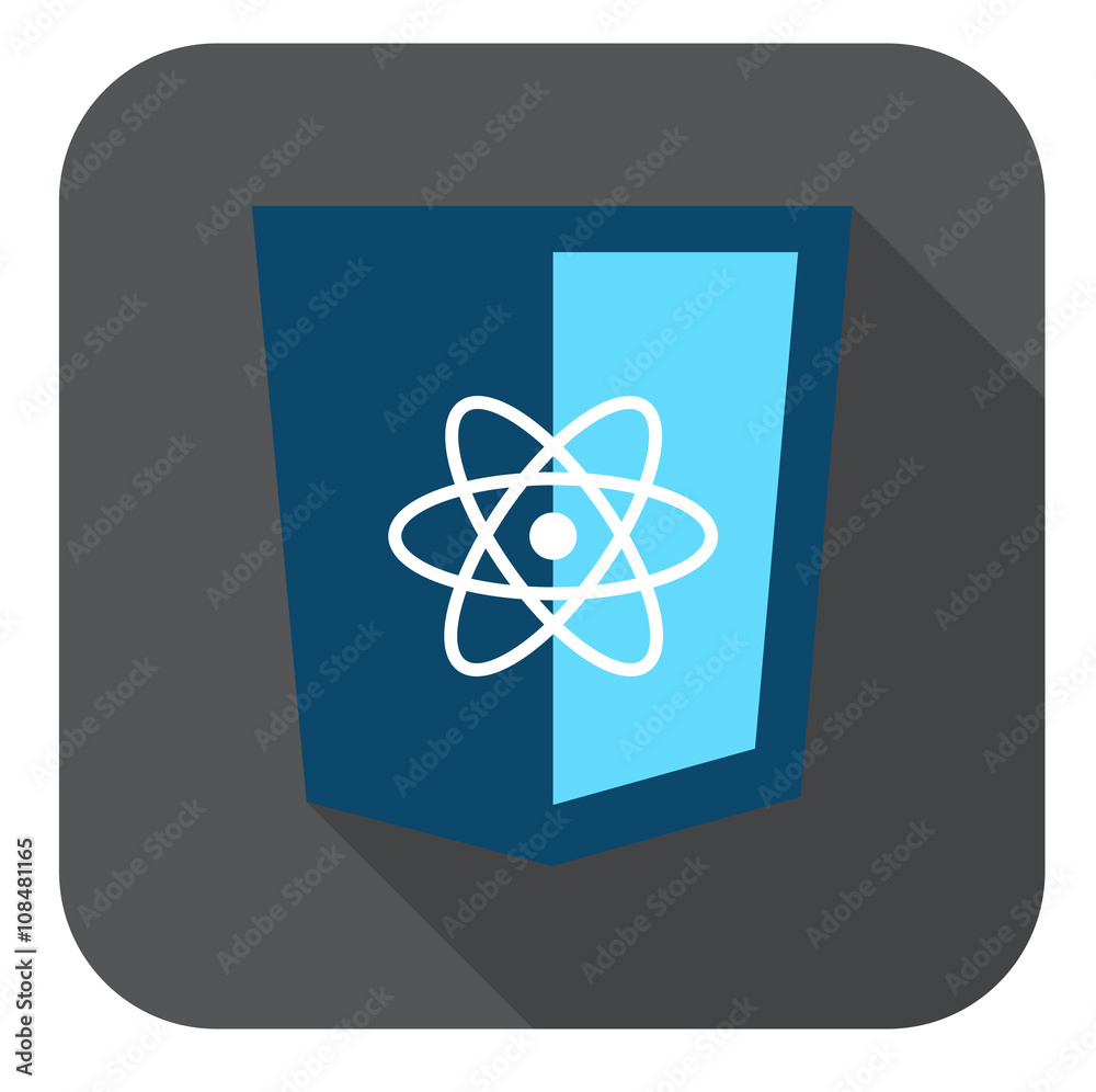 vector icon blue web shield js framework - isolated flat design ...