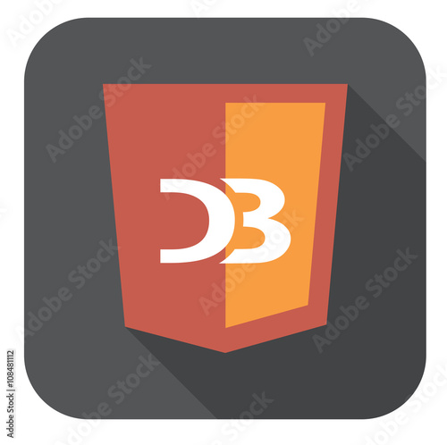 vector icon blue web shield  js framework  - isolated flat design illustration long shadow