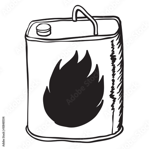 simple black and white gasoline can