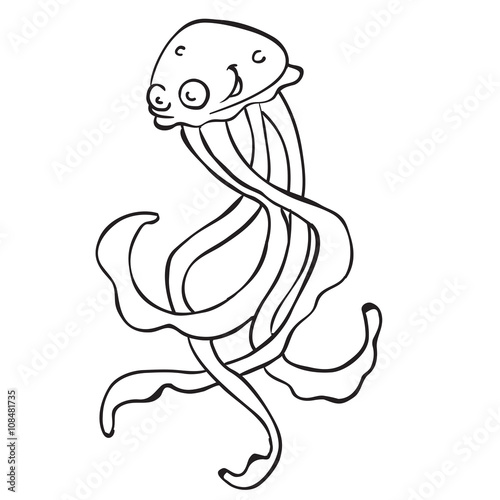 simple black and white jellyfish