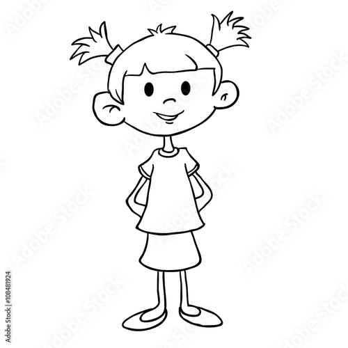simple black and white little girl in dress