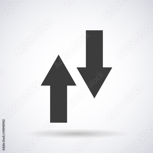Free Download Arrows up, down icon isolated on a white background with shadow, stylish vector illustration for web design - GFXLoad
