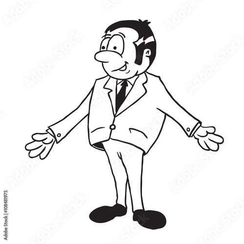 simple black and white man in suit