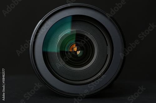Camera Lens on the black background