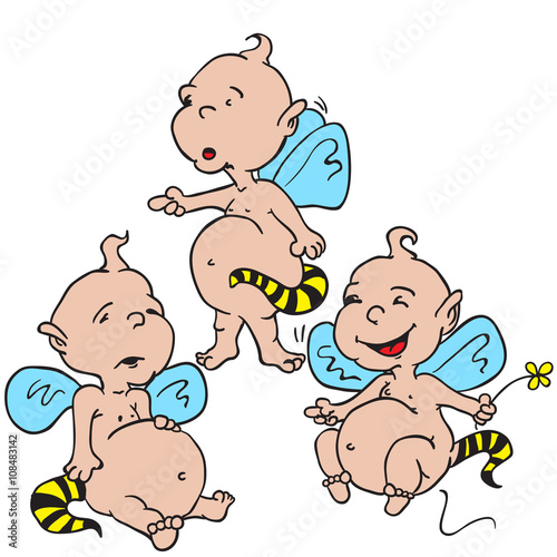 smiling baby elfs