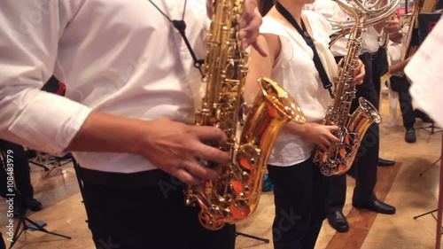 Saxophone performing photo