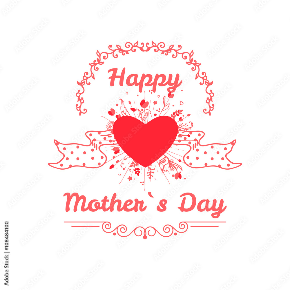 Happy mothers day card vintage retro type font