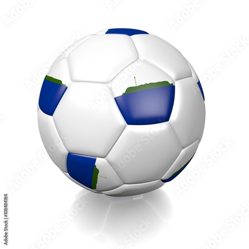 Football soccer ball with a national flag texture