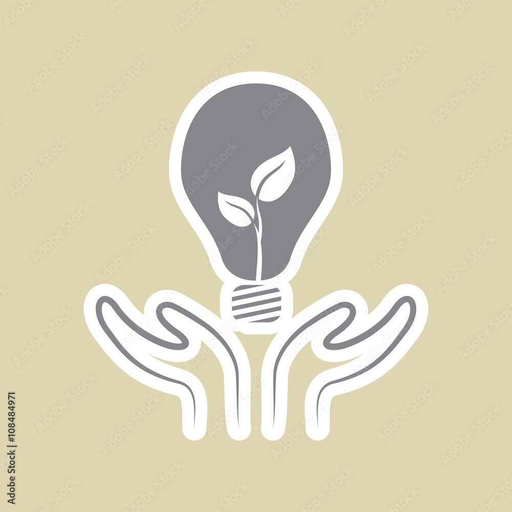 Vector illustration of Think green , editable icon Vector illustration of Think green , editable icon