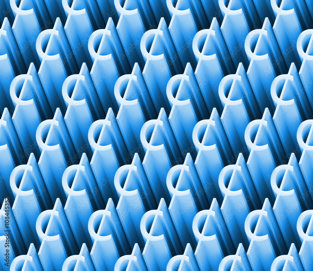 Obraz premium seamless 3d pattern of blue cent signs