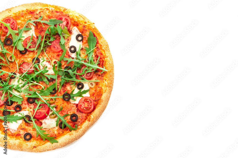 Tasty pizza with rucola