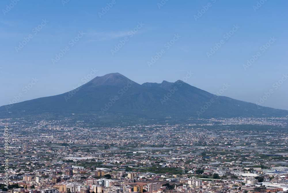 Landscape Vesuvius and town