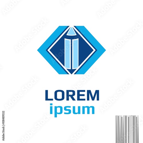 Vector of pencil icon. Logo. Business icon for the company. Business / Office / Stationery / Architecture. Other companies. Vector illustration.
