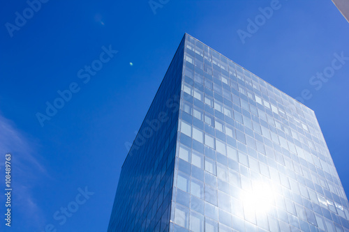 Blue windows of the new business center 