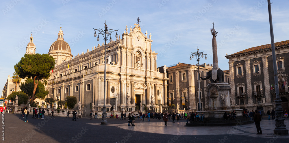 View of Catania cathedral in Sicily