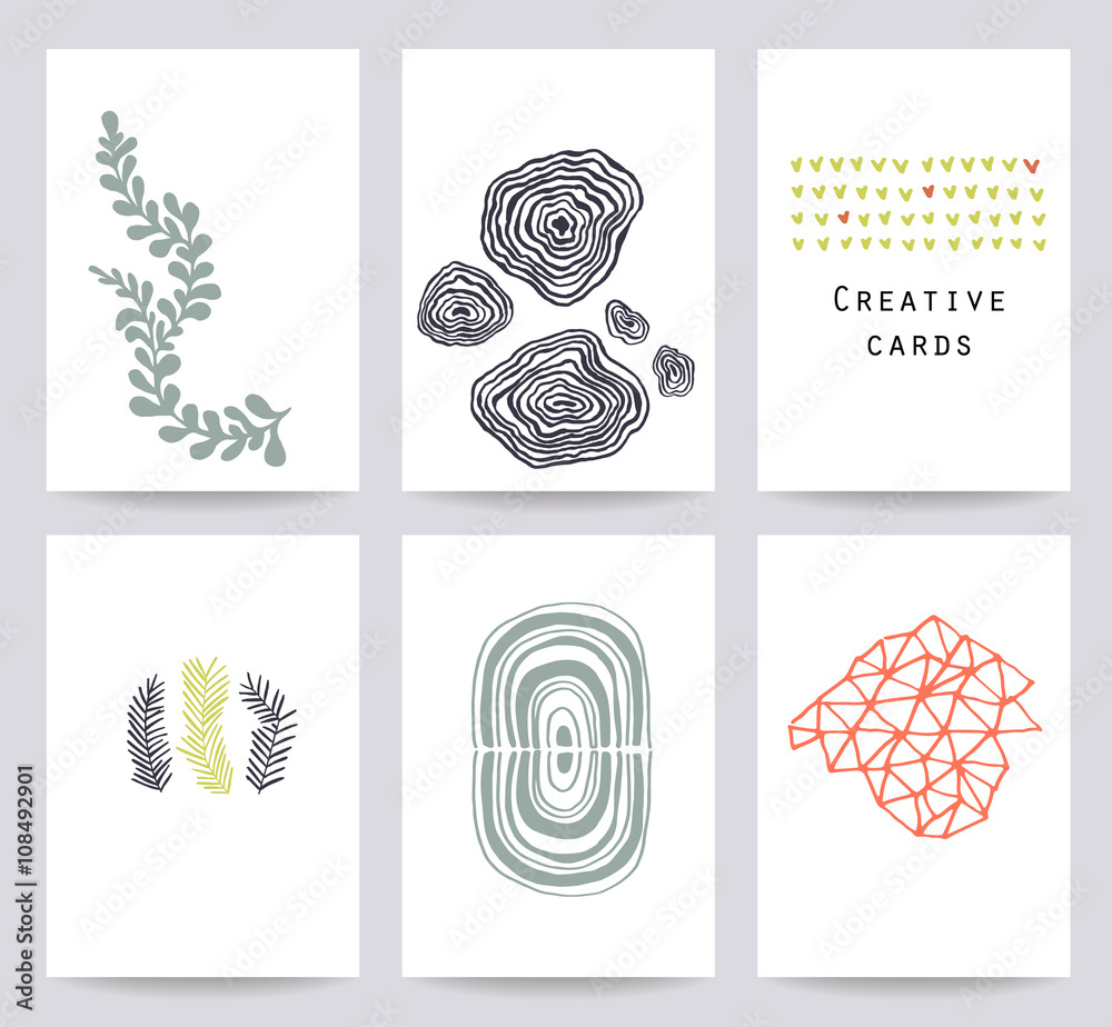 Set of 6 creative universal cards. Set of 6 creative universal cards.