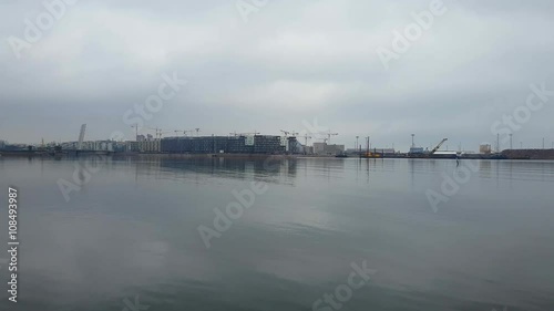 A view on misty ruoholahti, in Helsinki, Finland photo