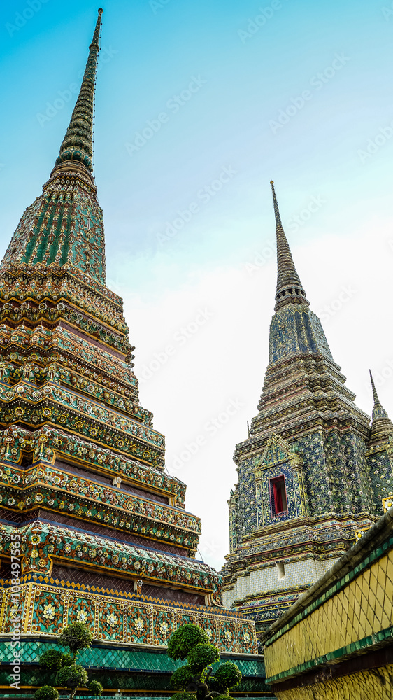 Maha Chedi Si Ratchakan at Wat Pho in Bangkok Thailand
