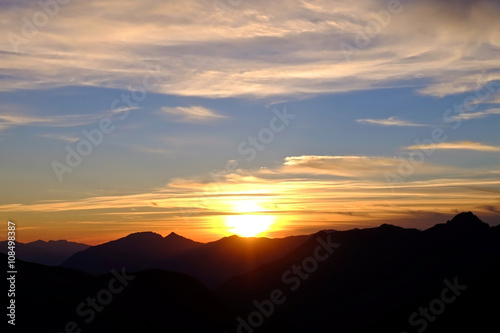 Sunrise with Clouds over Mountains.   California, United States.  © aquamarine4