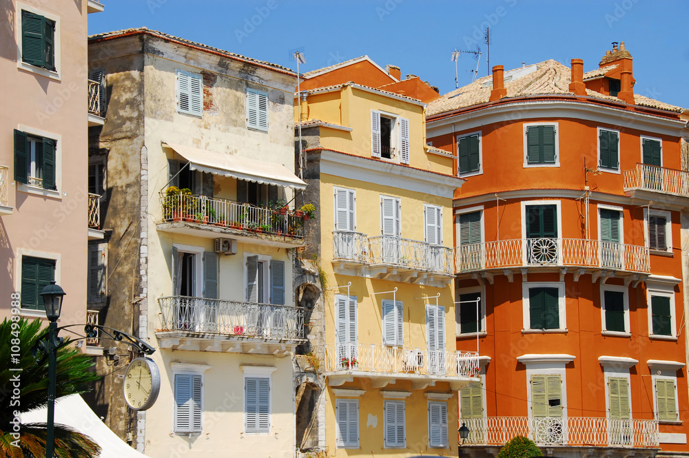 Colorful buildings in Greece