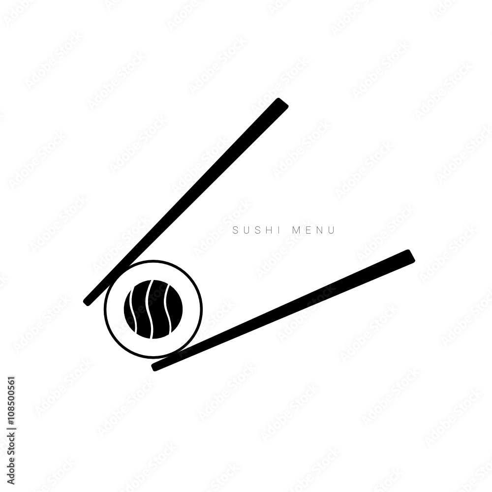 sushi menu icon illustration in black sushi menu icon illustration in black