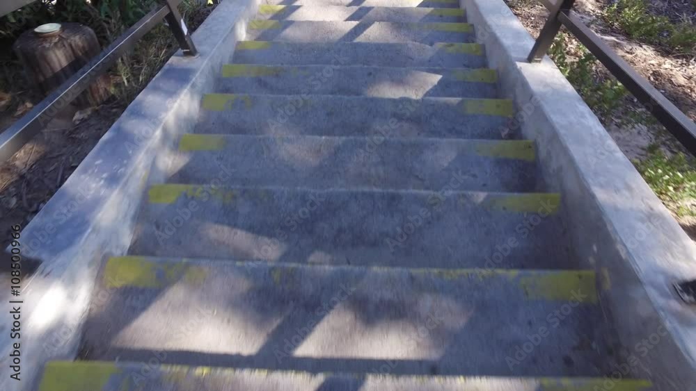 Walking down the stairs
