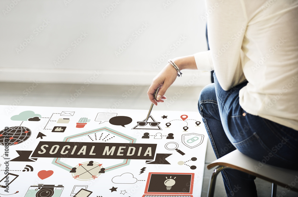Social Media Connection Global Communication Concept Social Media Connection Global Communication Concept